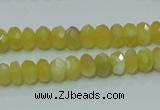 COP352 15.5 inches 5*8mm faceted rondelle yellow opal gemstone beads wholes