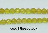 COP353 15.5 inches 6mm faceted round yellow opal gemstone beads wholesale