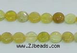 COP358 15.5 inches 8mm coin yellow opal gemstone beads wholesale