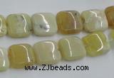 COP372 15.5 inches 12*12mm square yellow opal gemstone beads