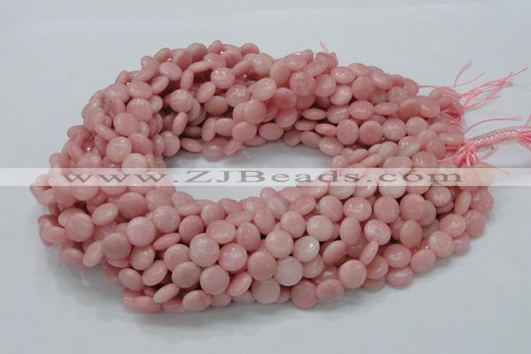 COP413 15.5 inches 10mm flat round Chinese pink opal gemstone beads