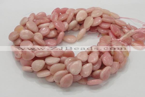 COP424 15.5 inches 12*18mm flat teardrop Chinese pink opal gemstone beads