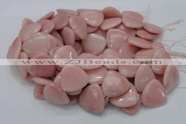 COP430 15.5 inches 30*30mm triangle Chinese pink opal gemstone beads