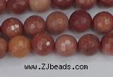 COP442 15.5 inches 6mm faceted round African blood jasper beads