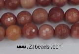 COP442 15.5 inches 6mm faceted round African blood jasper beads