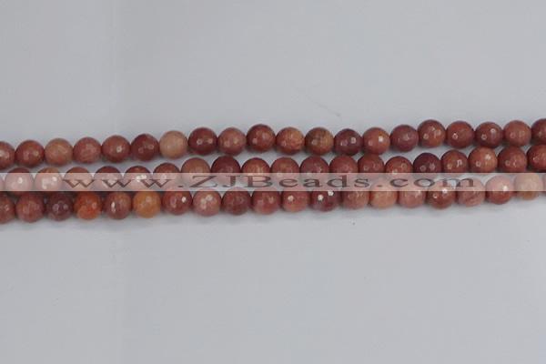 COP442 15.5 inches 6mm faceted round African blood jasper beads
