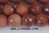 COP445 15.5 inches 12mm faceted round African blood jasper beads