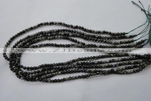 COP451 15.5 inches 4mm round natural grey opal gemstone beads