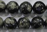 COP457 15.5 inches 16mm round natural grey opal gemstone beads