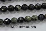 COP462 15.5 inches 8mm faceted round natural grey opal gemstone beads