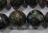 COP468 15.5 inches 20mm faceted round natural grey opal gemstone beads