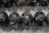 COP479 15.5 inches 15*20mm faceted rondelle natural grey opal beads