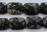 COP490 15.5 inches 13*18mm faceted rectangle natural grey opal beads