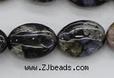 COP497 15.5 inches 12*16mm oval natural grey opal gemstone beads