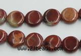 COP521 15.5 inches 12mm flat round red opal gemstone beads wholesale