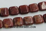 COP526 15.5 inches 12*12mm square red opal gemstone beads wholesale