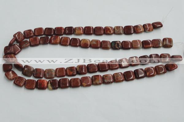 COP526 15.5 inches 12*12mm square red opal gemstone beads wholesale