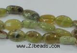 COP561 15.5 inches 8*12mm oval natural yellow & green opal beads