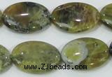 COP564 15.5 inches 18*25mm oval natural yellow & green opal beads