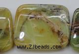 COP585 15.5 inches 45*45mm square natural yellow & green opal beads