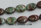 COP608 15.5 inches 10*14mm oval green opal gemstone beads wholesale