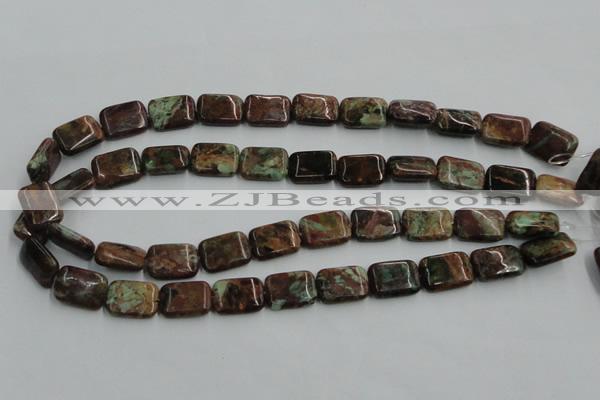 COP610 15.5 inches 13*18mm rectangle green opal gemstone beads