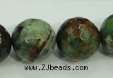 COP668 15.5 inches 20mm faceted round green opal gemstone beads