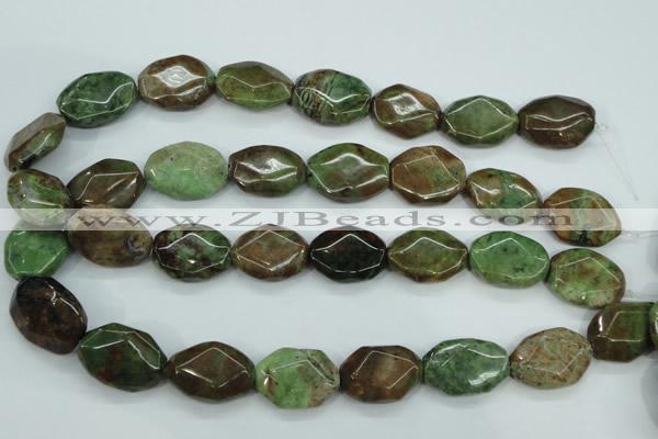 COP692 15.5 inches 18*25mm octagonal green opal gemstone beads