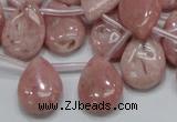 COP74 15.5 inches 13*18mm flat teardrop natural pink opal beads