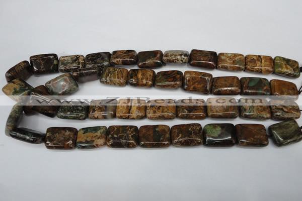 COP768 15.5 inches 15*20mm rectangle green opal gemstone beads