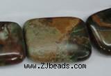 COP769 15.5 inches 22*30mm rectangle green opal gemstone beads