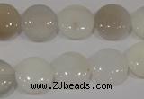 COP905 15.5 inches 14mm flat round natural white opal gemstone beads