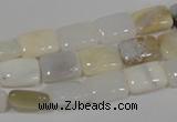 COP912 15.5 inches 10*14mm rectangle natural white opal gemstone beads