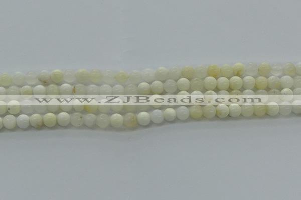 COP921 15.5 inches 6mm round white opal gemstone beads