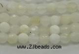 COP930 15.5 inches 4mm faceted round white opal gemstone beads