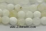 COP931 15.5 inches 6mm faceted round white opal gemstone beads