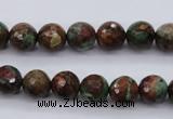 COP963 15.5 inches 10mm faceted round green opal gemstone beads