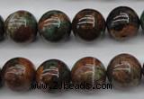 COP989 15.5 inches 14mm round green opal gemstone beads wholesale