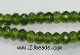 COQ100 15.5 inches 5*8mm faceted rondelle dyed olive quartz beads