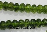 COQ101 15.5 inches 6*10mm faceted rondelle dyed olive quartz beads