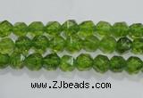 COQ115 15.5 inches 6mm faceted nuggets dyed olive quartz beads