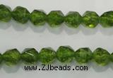 COQ116 15.5 inches 8mm faceted nuggets dyed olive quartz beads