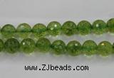 COQ12 16 inches 8mm faceted round dyed olive quartz beads wholesale