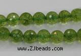 COQ15 16 inches 12mm faceted round dyed olive quartz beads wholesale