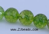 COQ17 16 inches 16mm faceted round dyed olive quartz beads wholesale