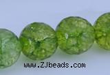 COQ18 16 inches 18mm faceted round dyed olive quartz beads wholesale