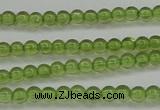 COQ201 15.5 inches 3mm - 4mm round natural olive quartz beads