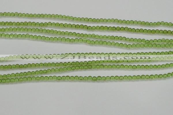 COQ201 15.5 inches 3mm - 4mm round natural olive quartz beads