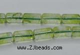 COQ22 16 inches 7*13mm column dyed olive quartz beads wholesale