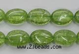 COQ24 16 inches 12*16mm oval dyed olive quartz beads wholesale